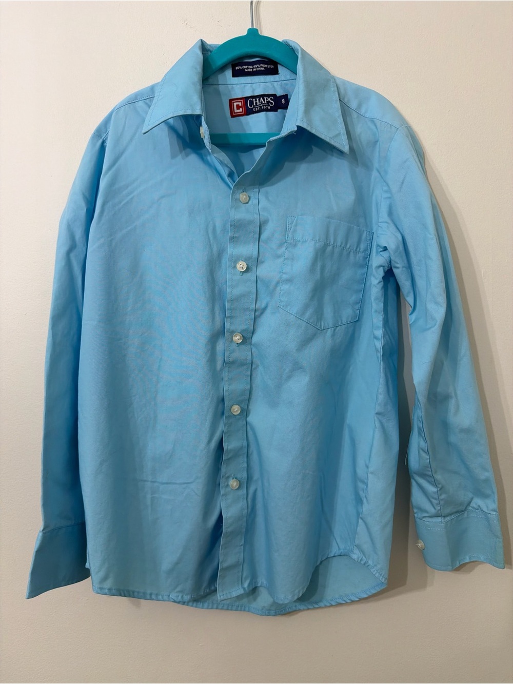 Chaps Men’s Light Blue Long-Sleeve Dress Shirt